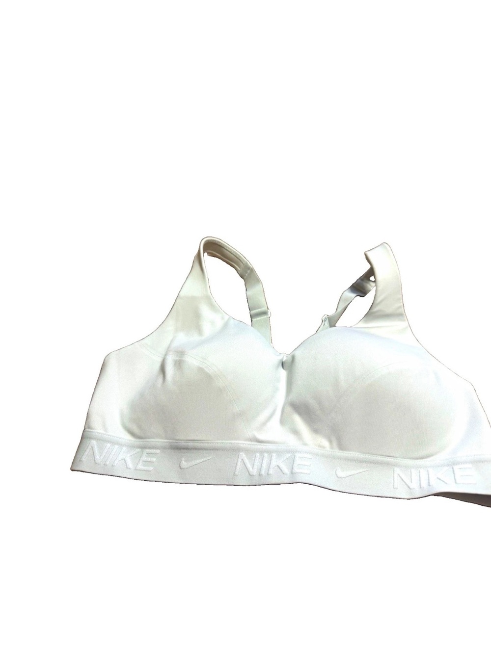 Nike Women’s White Racerback Padded Wireless Medium Support Sports Bra! M